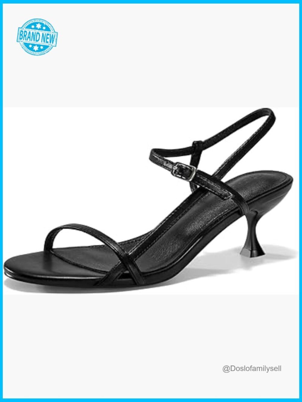 Kitten Heel Strappy Sandals Open Toe Adjustable Ankle Strap Wedding Dressy